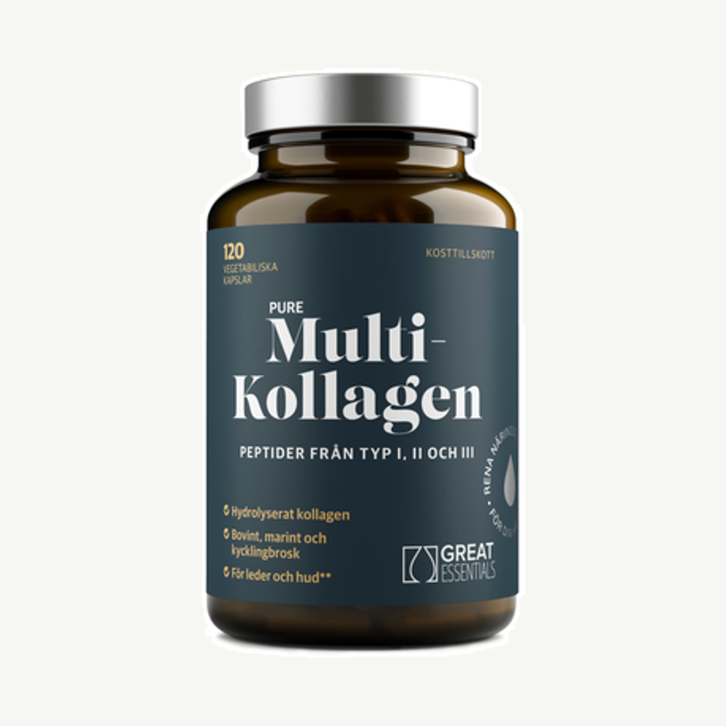 Förpackningen till Multi Kollagenpeptider I II III 120k