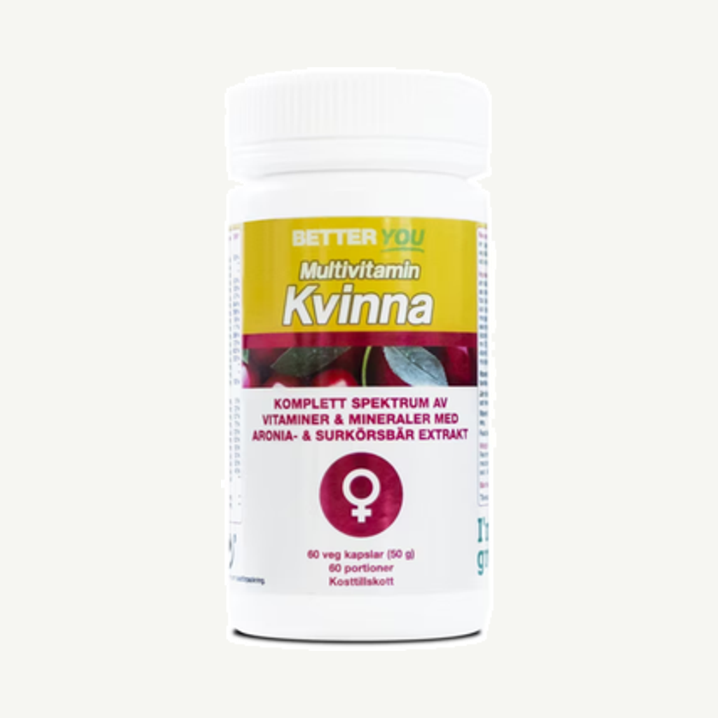 Förpackningen till Better You Multivitamin Kvinna Kapslar, 60 st