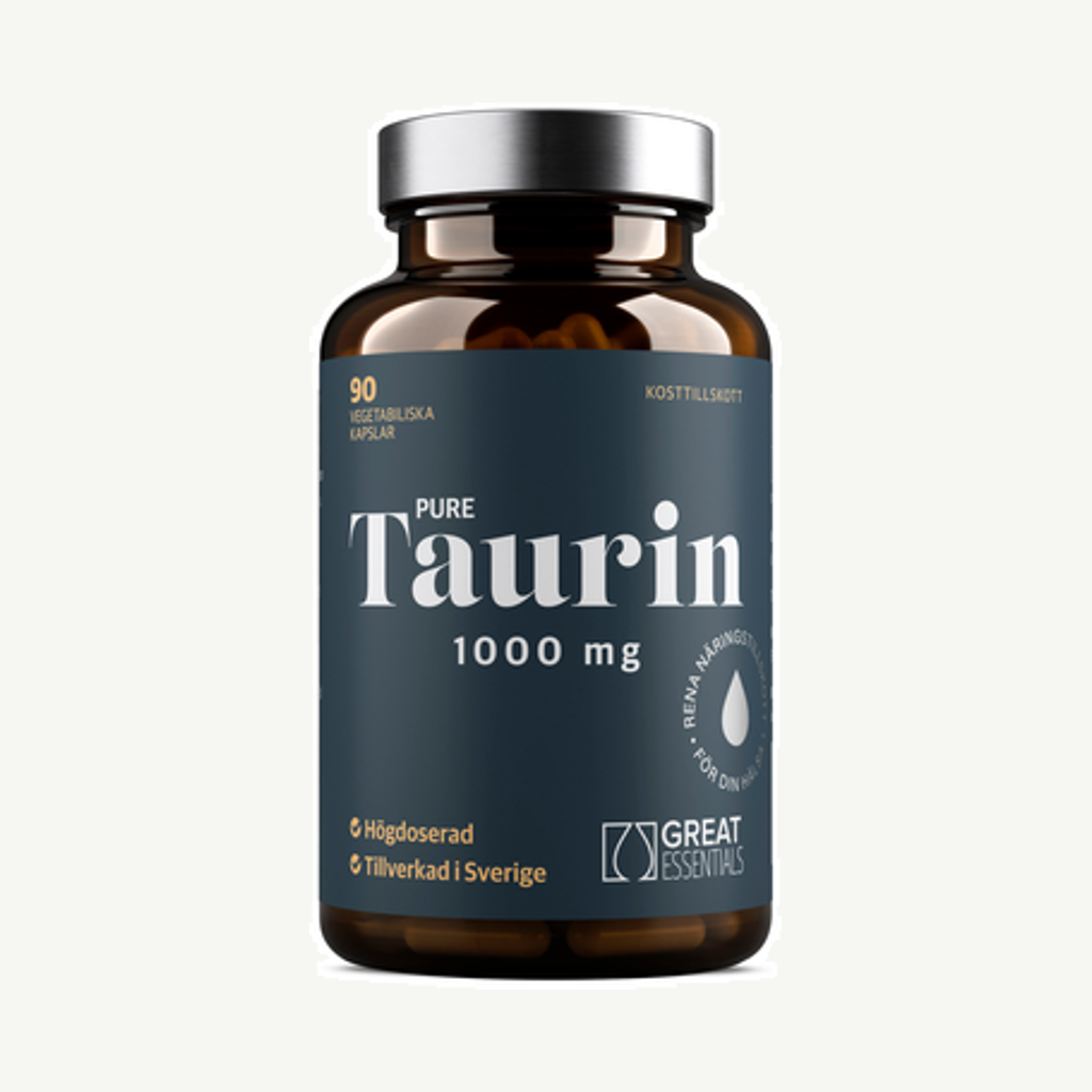 Förpackningen till Taurin 1000mg 90k