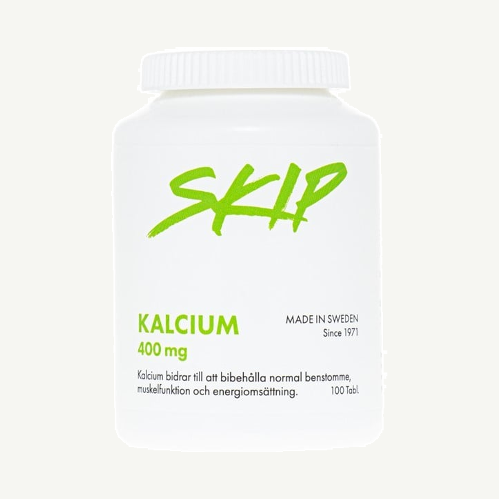 Förpackningen till Skip Kalcium 100 tabletter