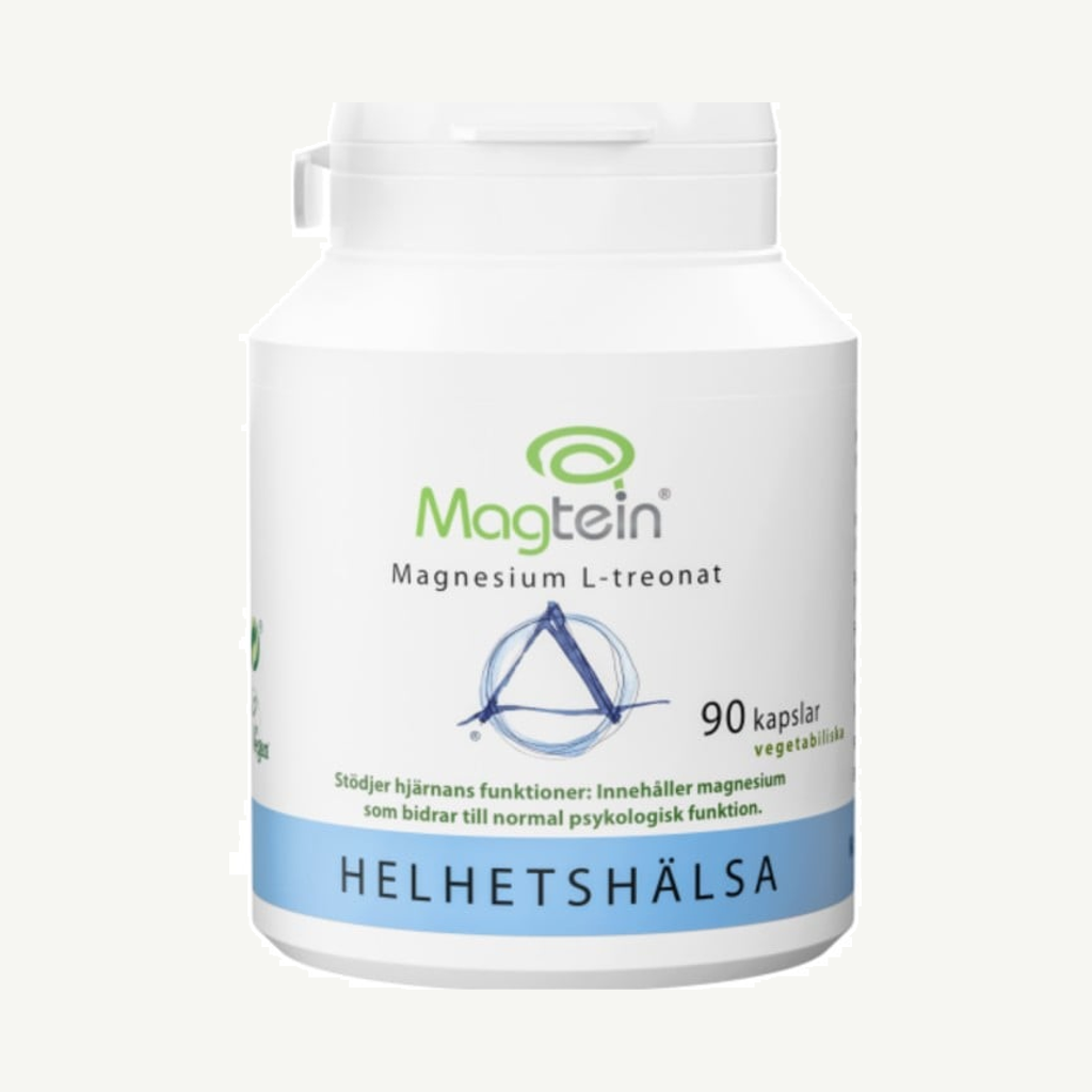 Förpackningen till Helhetshälsa Magtein 90 kapslar