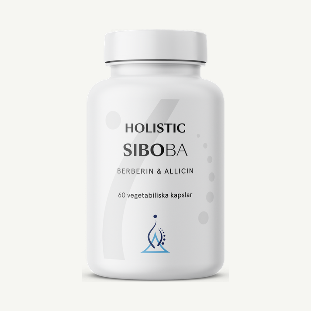 Förpackningen till SIBOBA - berberin och allicin, 60 kapslar