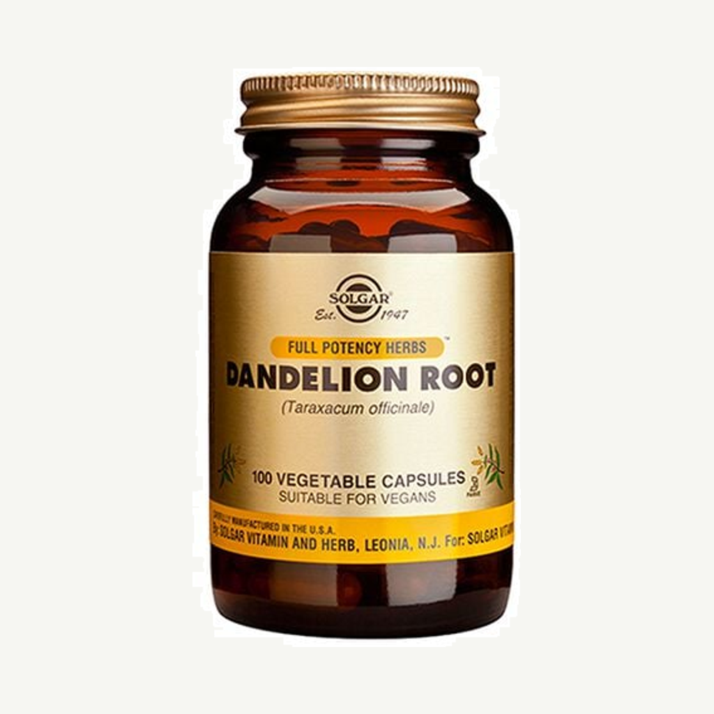 Förpackningen till Dandelion Root 100 kapslar