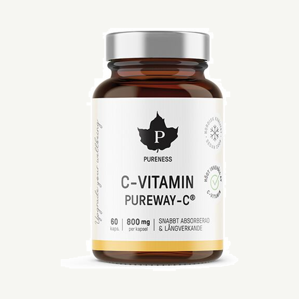 Förpackningen till Pureway C-vitamin 60 kapslar