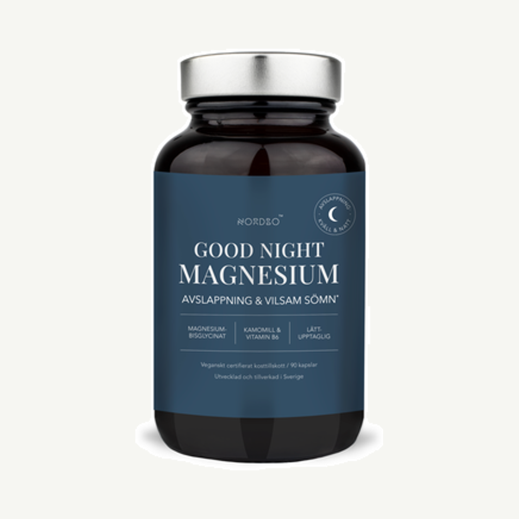 Förpackningen till Good Night Magnesium 90k