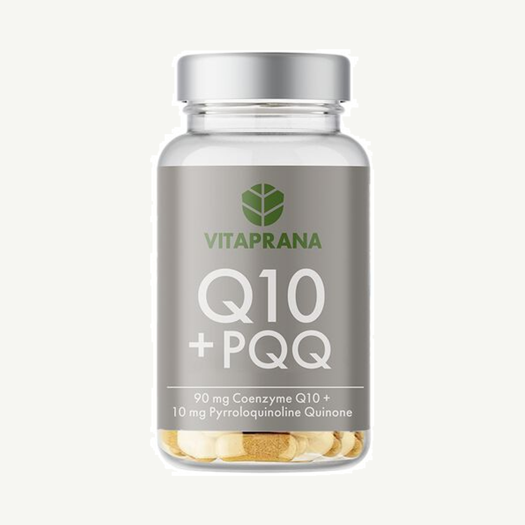 Förpackningen till Q10+PQQ 60 kapslar