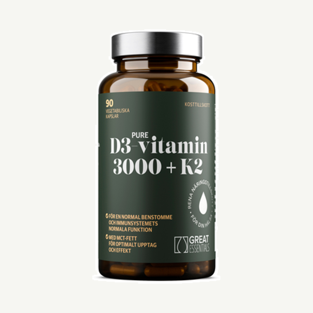 Förpackningen till D3-vitamin 3000IE + K2 90k