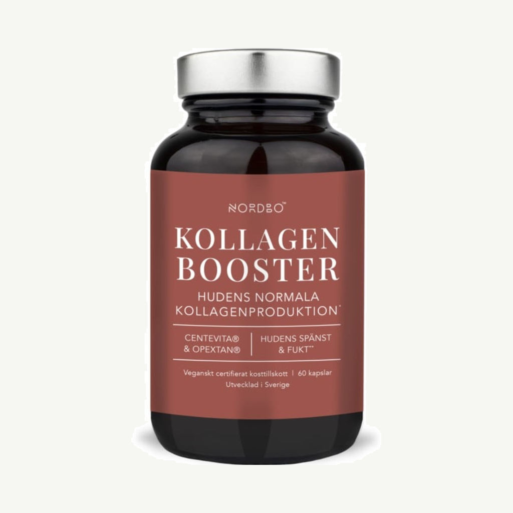 Förpackningen till Nordbo Vegan Kollagen Booster 60 kapslar