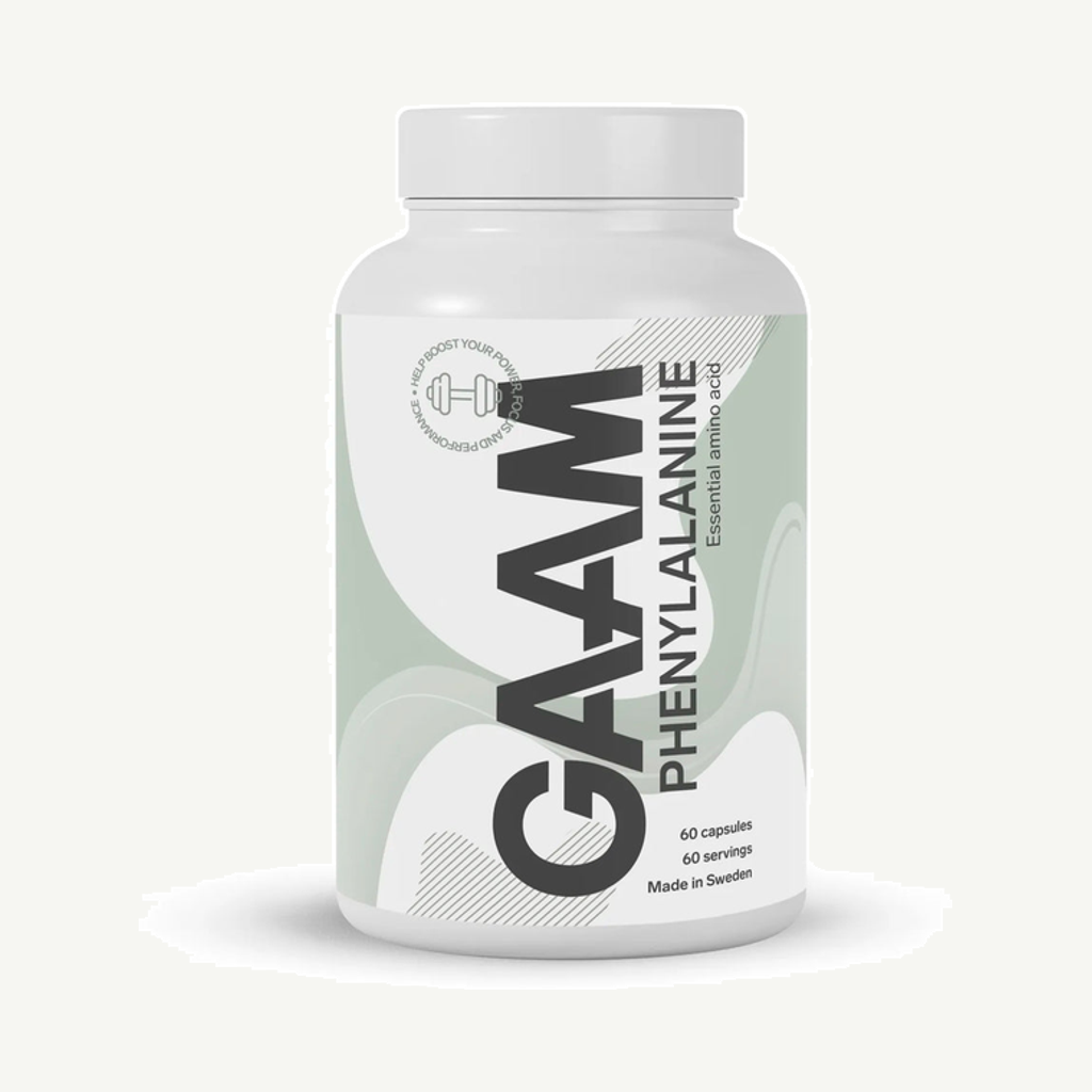 Förpackningen till GAAM Phenylalanine 60 caps