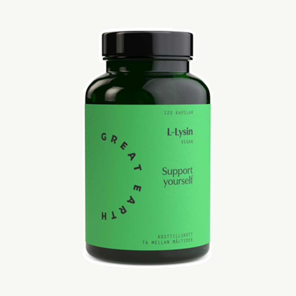 Förpackningen till L-Lysine 500mg 120k