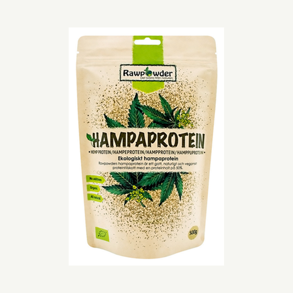 Förpackningen till Hampaprotein Eko 500g