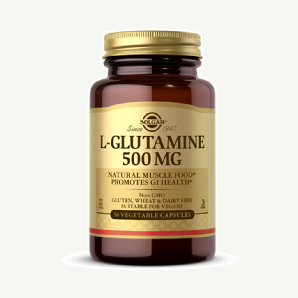 Förpackningen till L-Glutamine 500 mg 50 kapslar