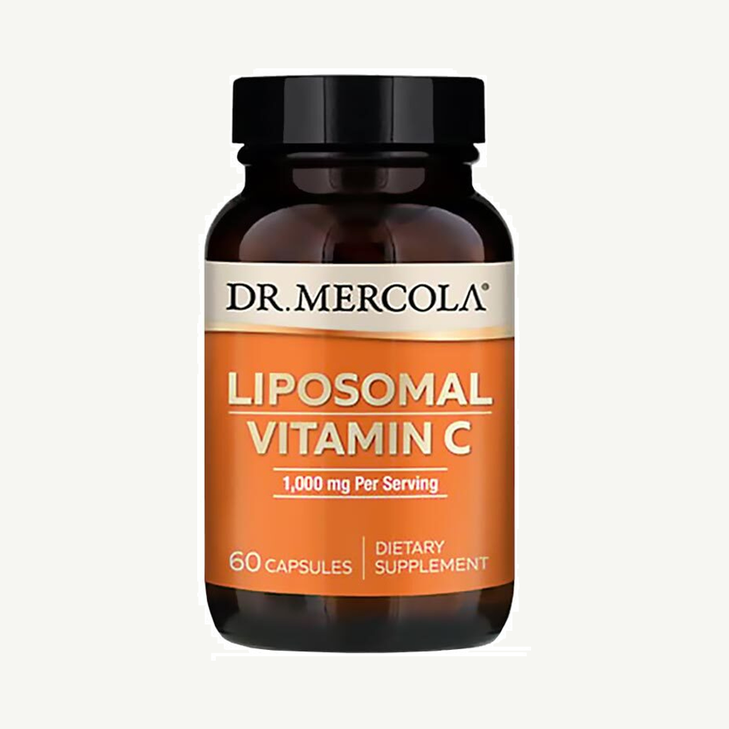 Förpackningen till DR.MERCOLA Liposamal Vitamin-C 60 kapslar
