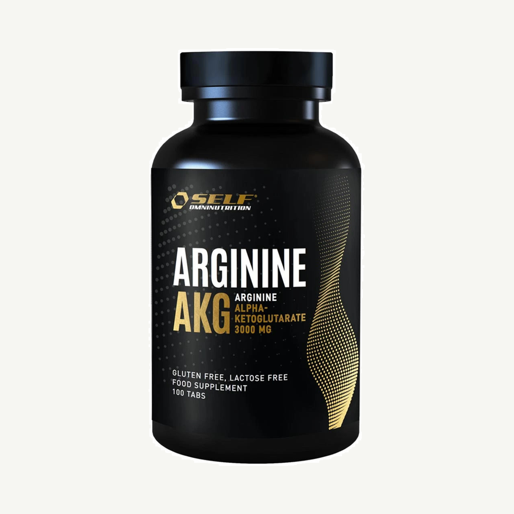 Förpackningen till Self Omninutrition Arginine AKG 100 tabs