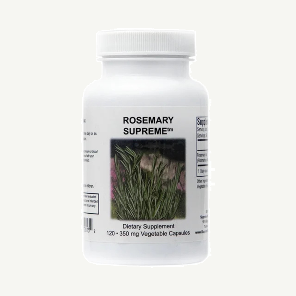 Förpackningen till Supreme Nutrition Rosemary Supreme 120 kapslar