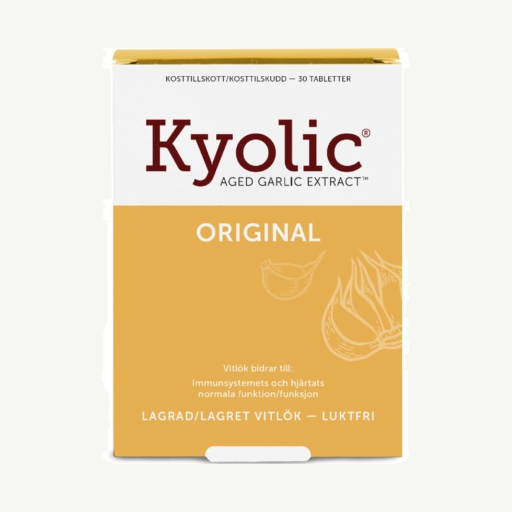 Förpackningen till Kyolic Original 30 tabletter