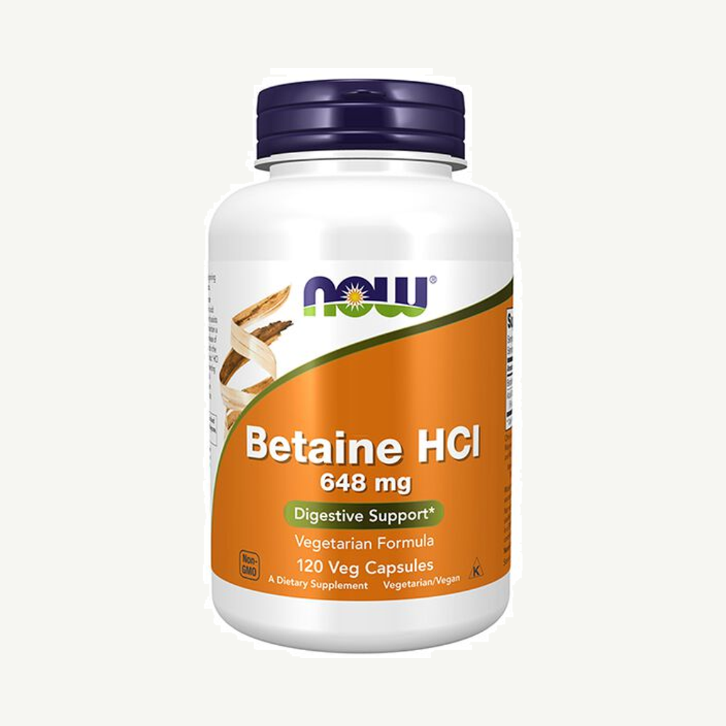 Förpackningen till Betaine HCL 120 kapslar