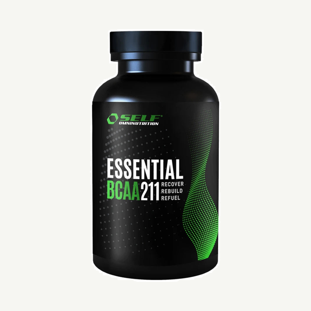 Förpackningen till Self Omninutrition Essential BCAA 211 100 tabs