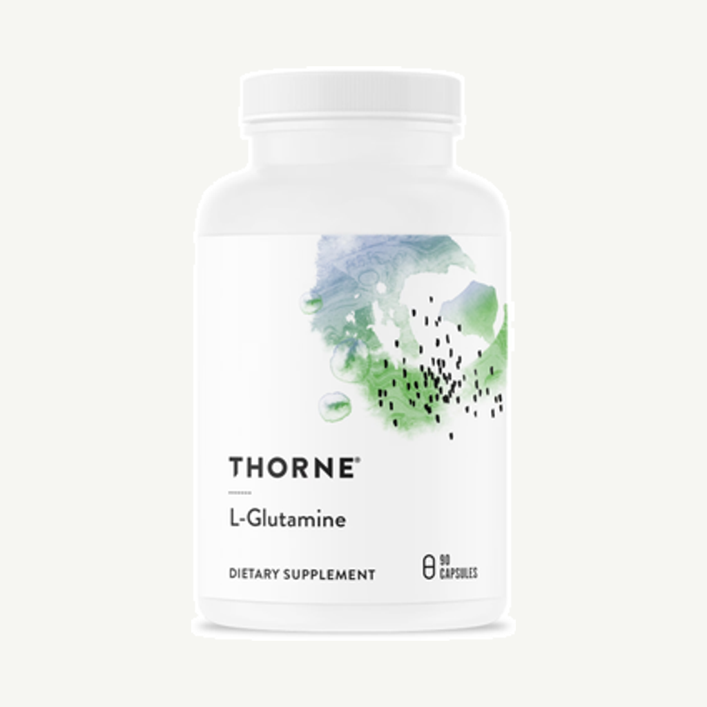 Förpackningen till Thorne L-Glutamine 90 kapslar
