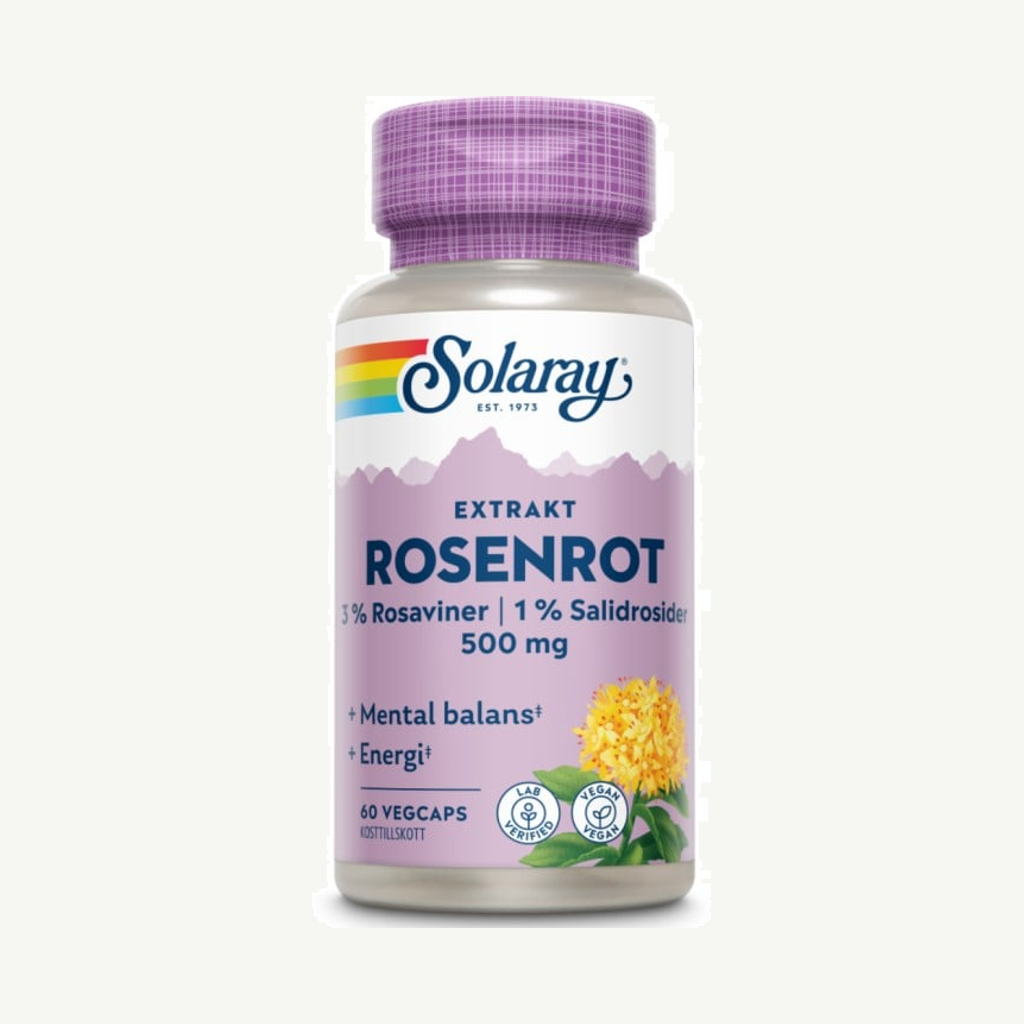 Förpackningen till Solaray GPH Rosenrot 60 kapslar