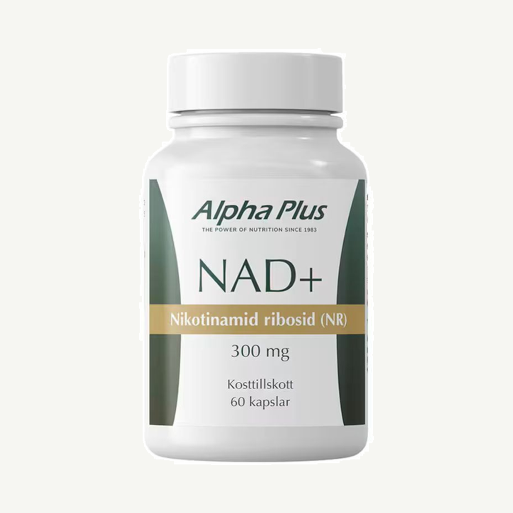 Förpackningen till Alpha Plus NAD+ 60 kapslar