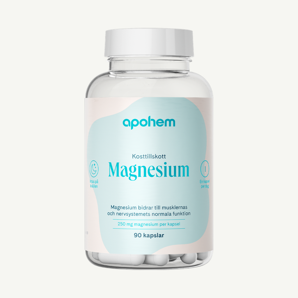 Förpackningen till Apohem Magnesium 250 mg 90 kapslar