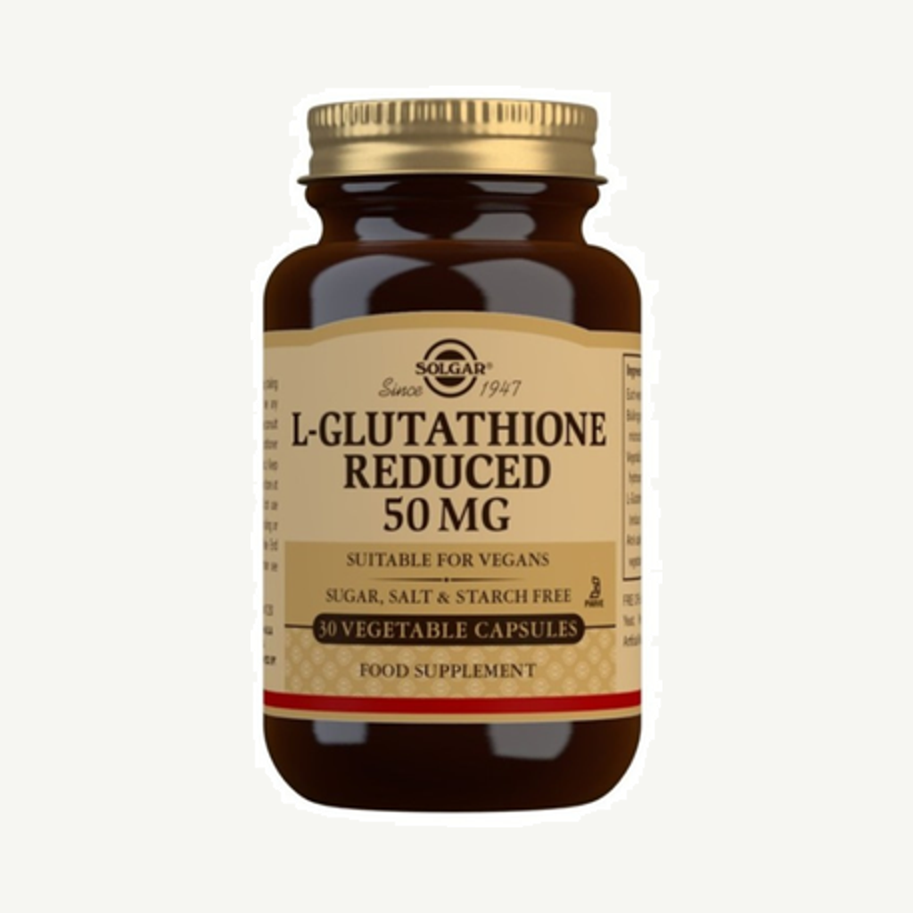 Förpackningen till L-Glutathione Reduced 50mg 30k