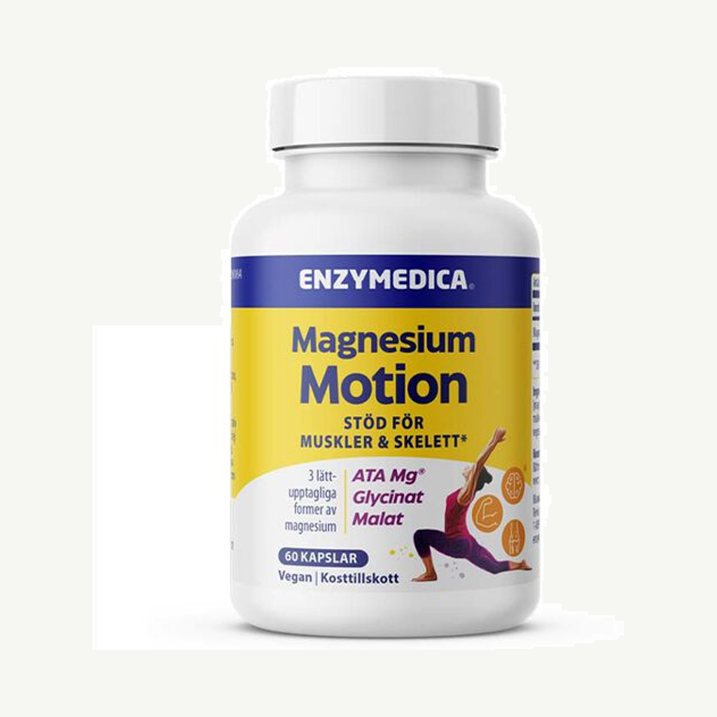 Förpackningen till Magnesium Motion 60 kapslar