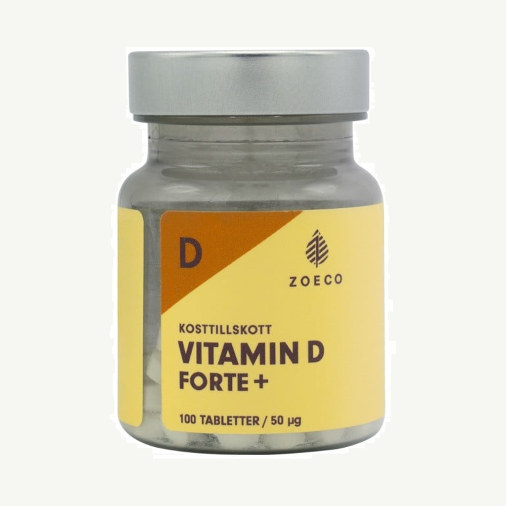 Förpackningen till Zoeco Vitamin D Forte 50 µg 100 tabletter