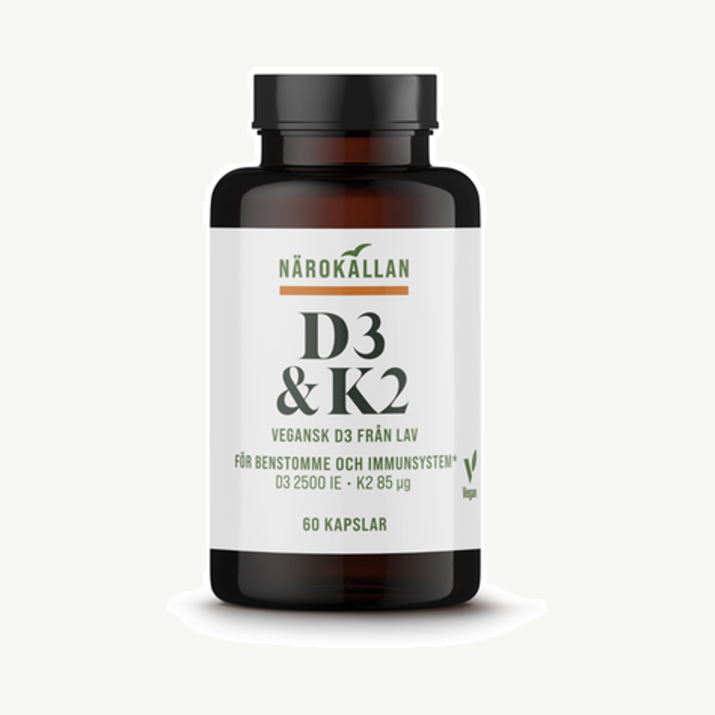 Förpackningen till D3 & K2 Vegan 60k