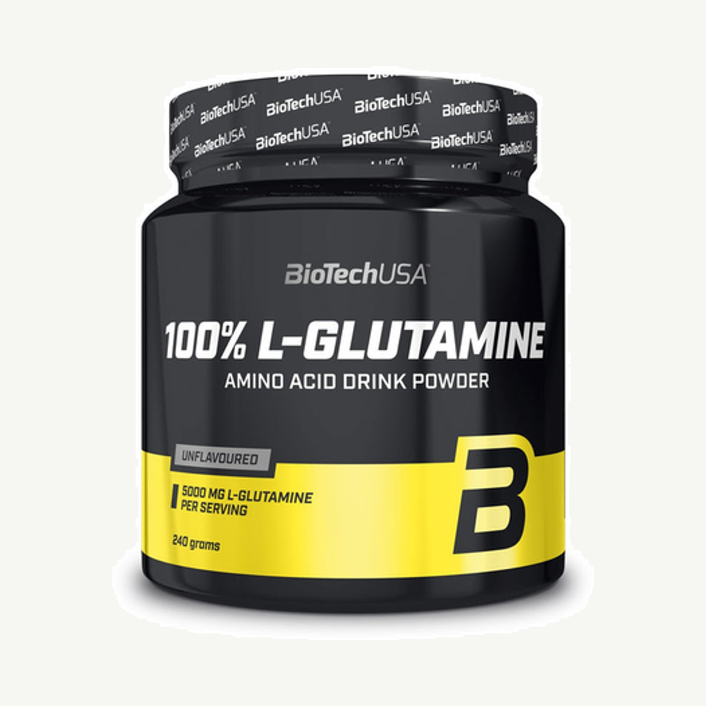 Förpackningen till BioTechUSA 100% L-glutamine 240 g