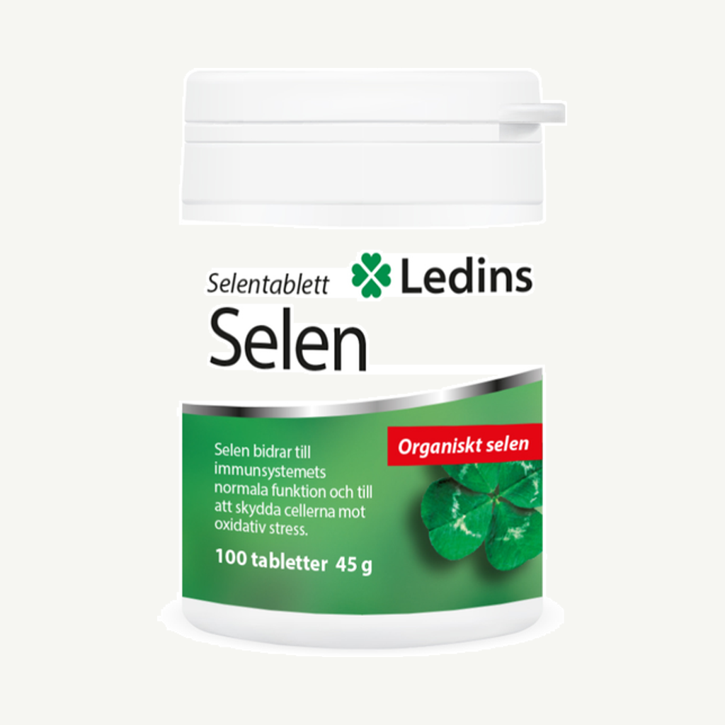 Förpackningen till Ledins Selen 100 µg 100 tabletter