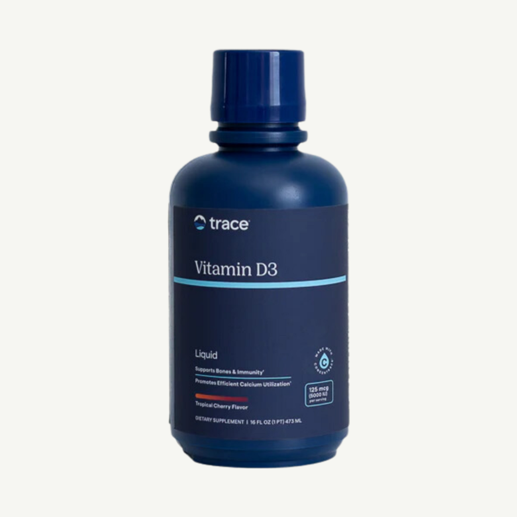 Förpackningen till Trace Minerals Liquid Vitamin D3 473 ml