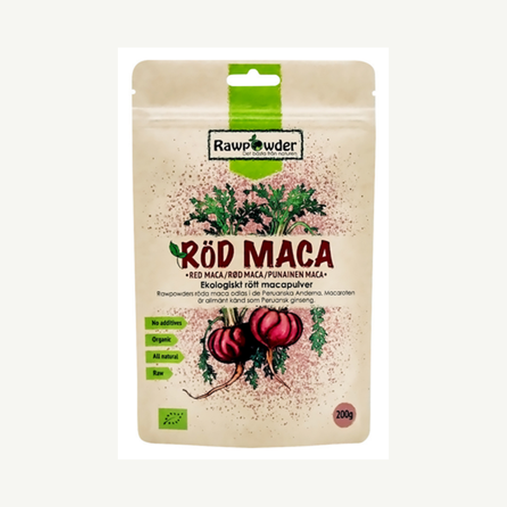 Förpackningen till Maca röd 200g