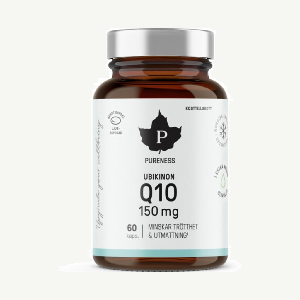 Förpackningen till Pureness Ubikinon Q10, 150 mg 60 kapslar