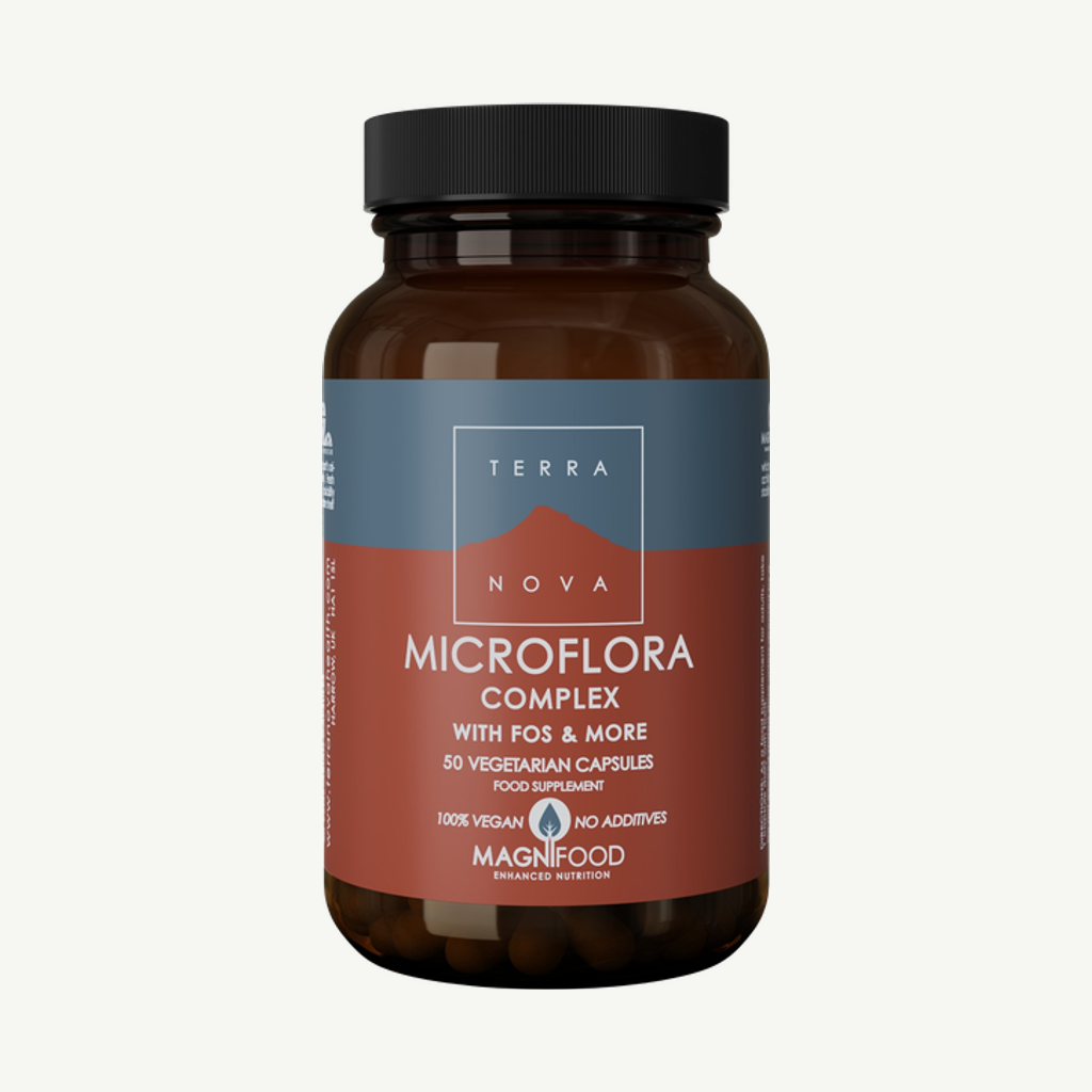 Förpackningen till Terranova Microflora Complex with FOS & More 50 kapslar