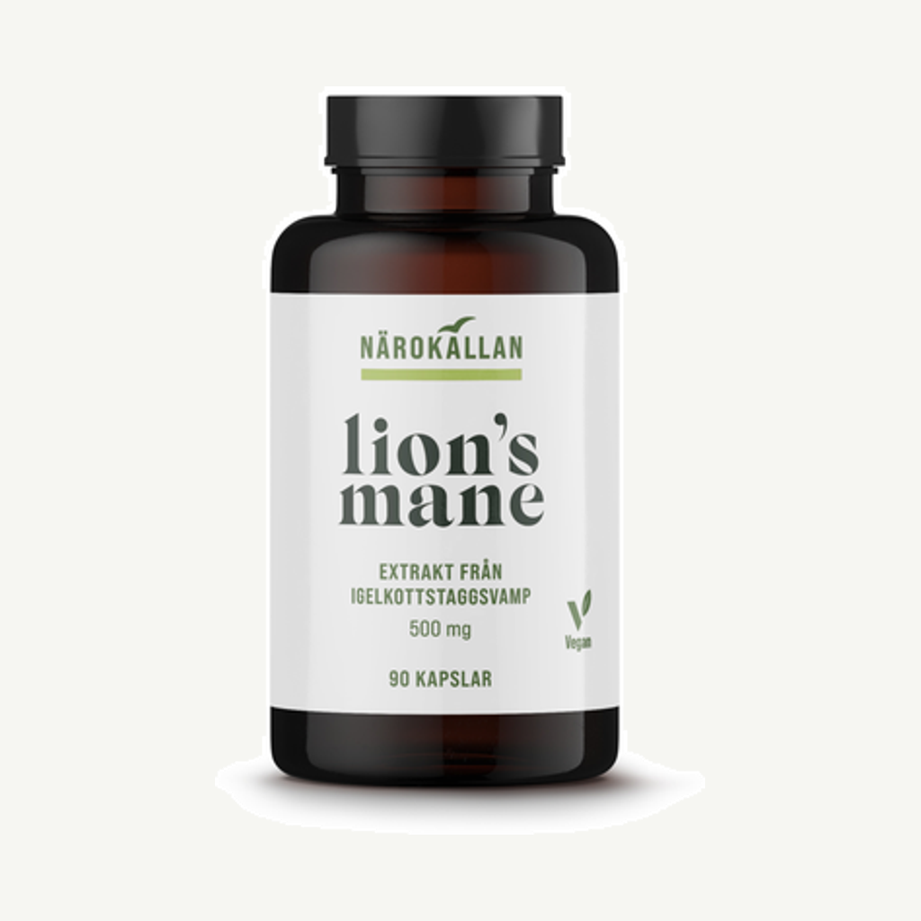 Förpackningen till Lions Mane 90 kapslar