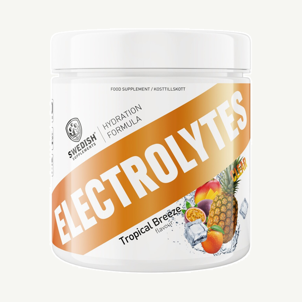 Förpackningen till Swedish Supplements Electrolytes Tropical Breeze 240 g
