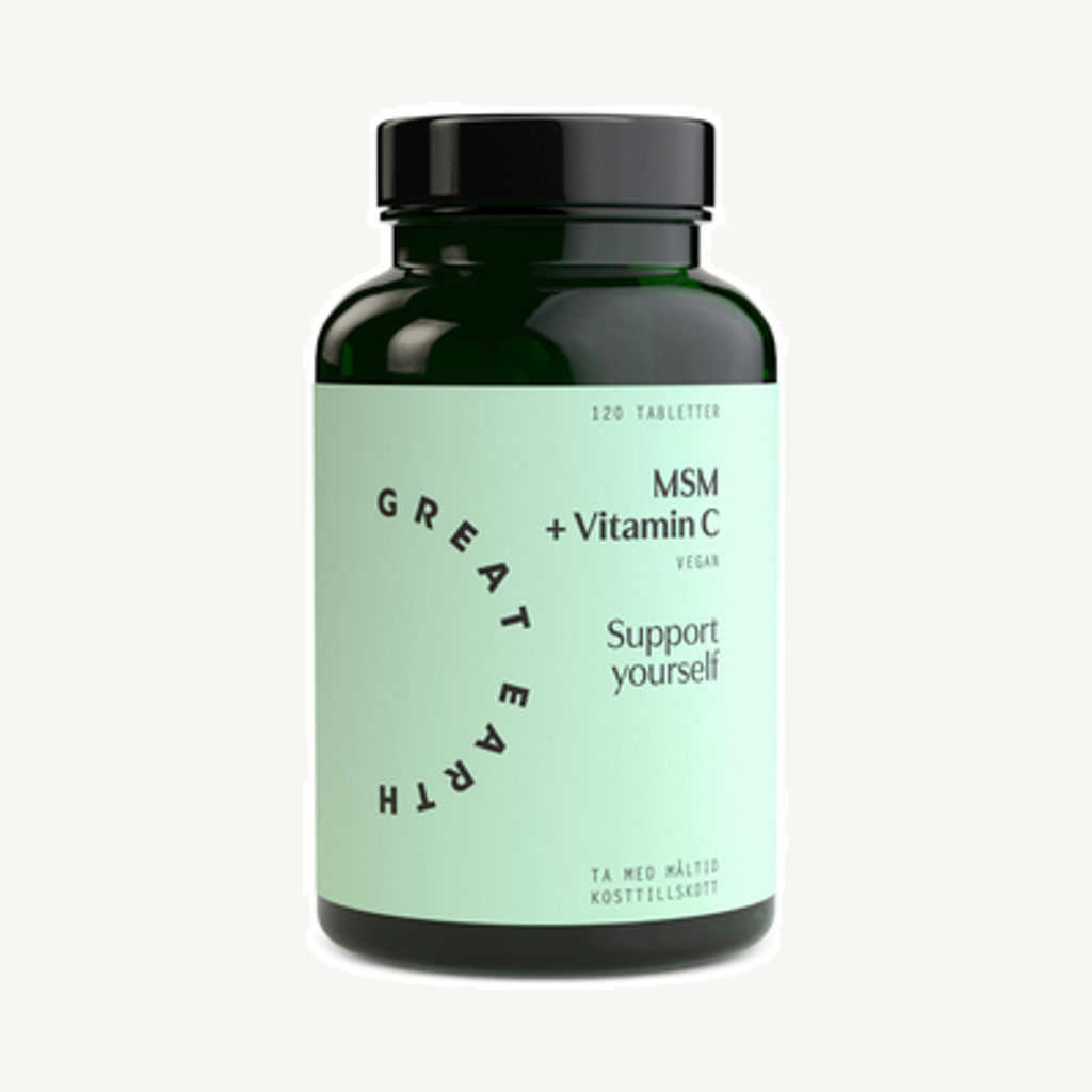 Förpackningen till MSM & Vitamin C 1000mg 120t