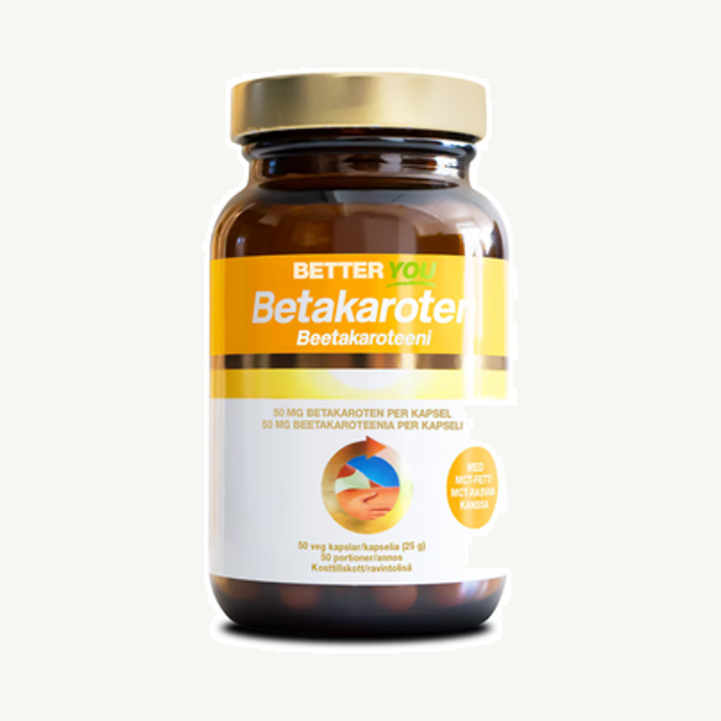 Förpackningen till Betakaroten 50mg 50k