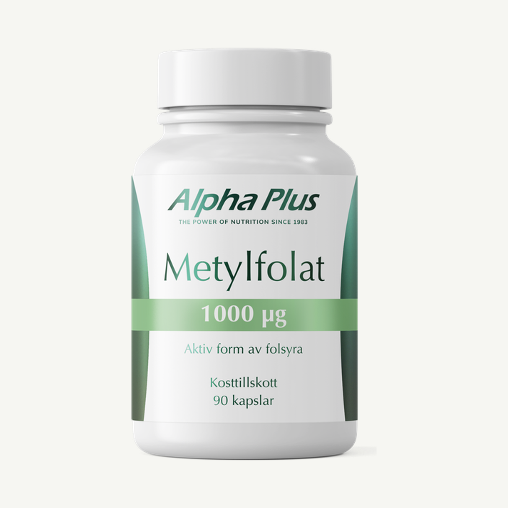 Förpackningen till Metylfolat 1000 µg 90 kap
