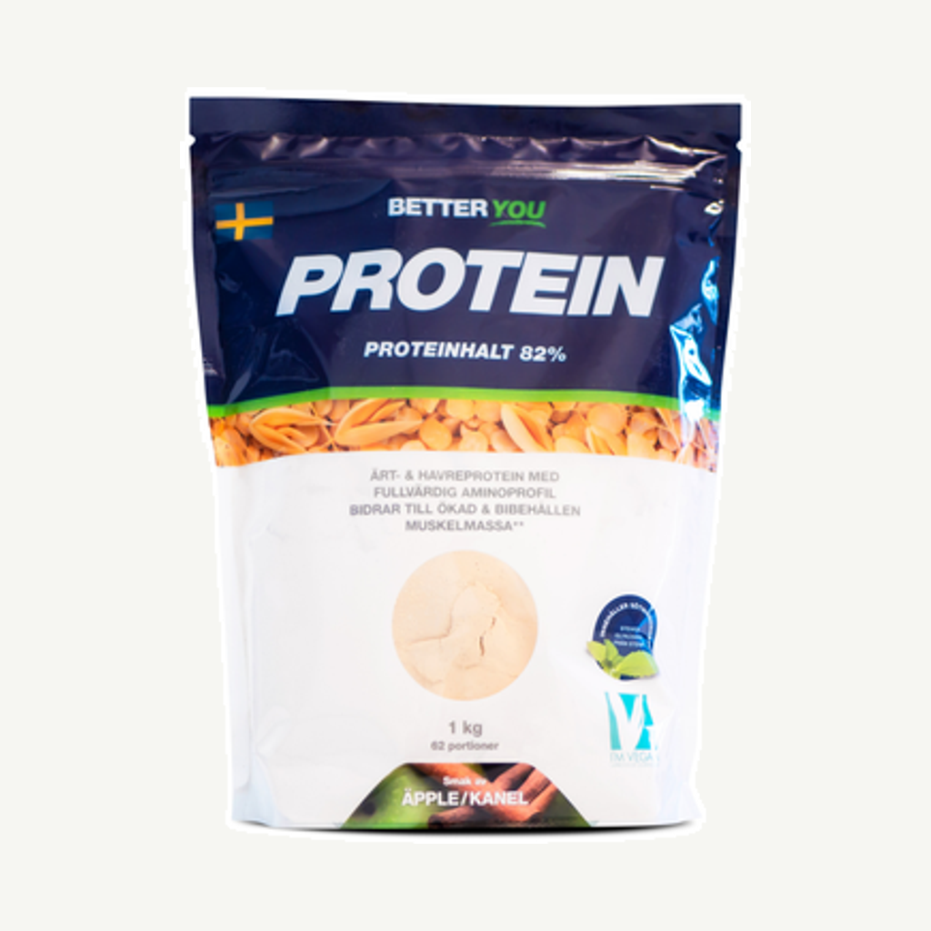 Förpackningen till Ärt-Havreprotein Äpple/Kanel 1kg