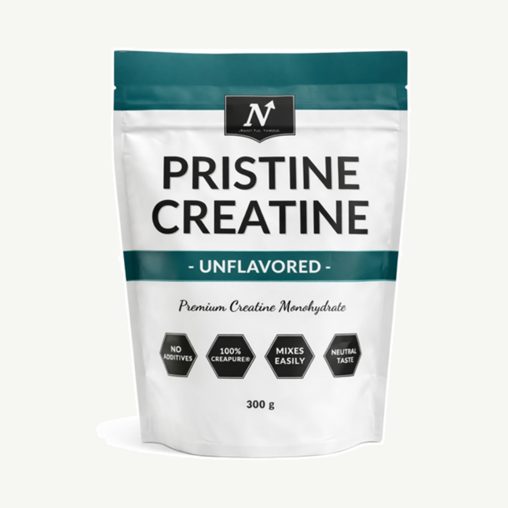 Förpackningen till Pristine Creatine Naturell 300 g