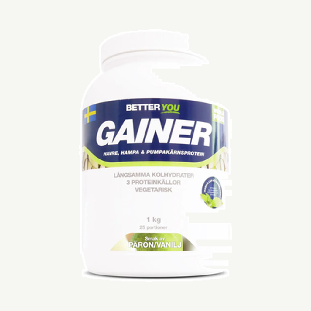 Förpackningen till Gainer Päron/Vanilj 1kg