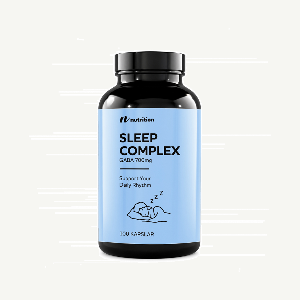 Förpackningen till Nuts Fabriken Sleep Complex GABA 700 mg 100 kapslar