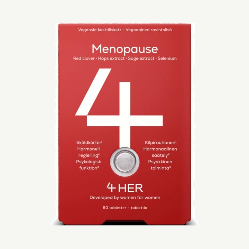 Förpackningen till 4 HER Menopause 60 tabletter
