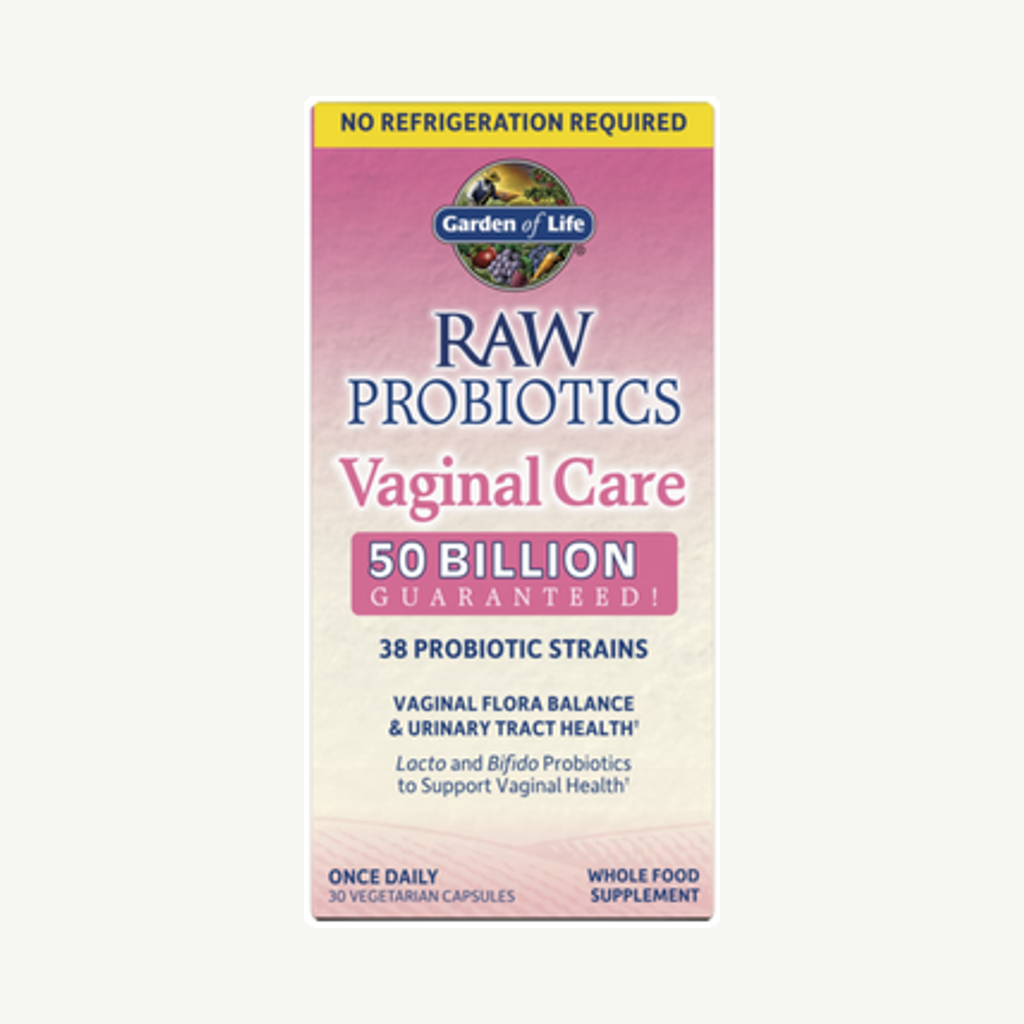 Förpackningen till Raw Probiotics Vaginal Care 50CFU 30k