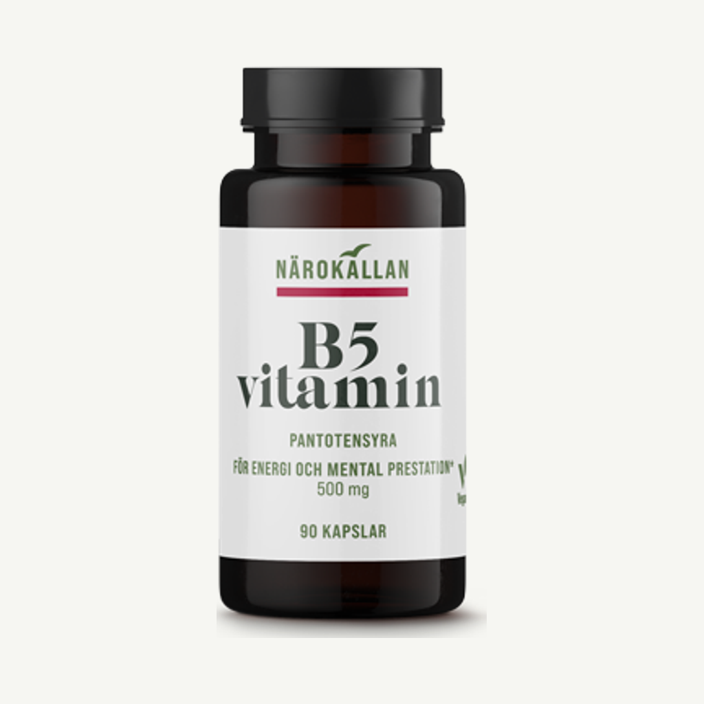 Förpackningen till Närokällan B5 500 mg 90 kapslar
