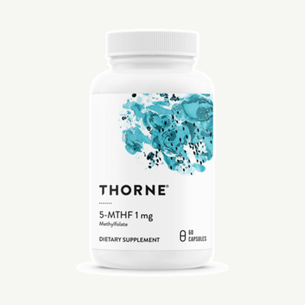 Förpackningen till Thorne 5-MTHF 1 mg 60 kapslar