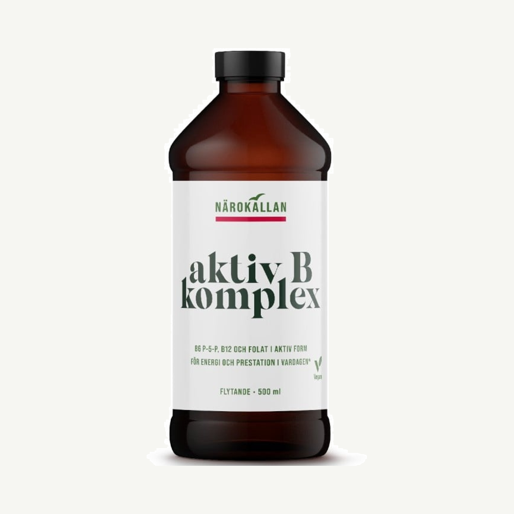 Förpackningen till Närokällan Aktiv B Komplex 500 ml